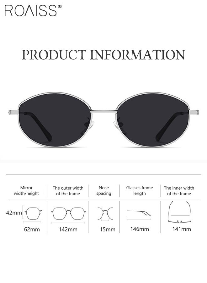 roaiss Oval Retro Sunglasses for Men, UV400 Protection, Stylish Polarized Sunglasses, Suitable for Fishing, Golf, and Travel, with Glasses Case, 62mm - Image 1